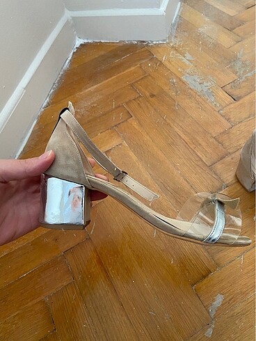 39 numara krem rengi kadın topuklu ayakkabı - Görsel 9