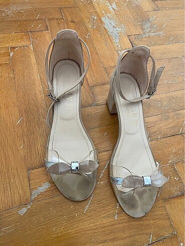 39 numara krem rengi kadın topuklu ayakkabı - Görsel 7
