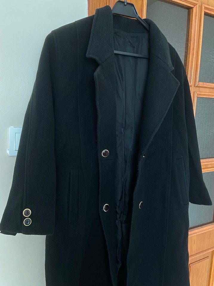 Kadın uzun siyah kaban - Görsel 3