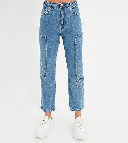 38 Beden mavi Renk Straight fit jean