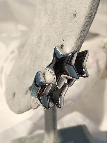 Diğer Çelik silver star küpe
