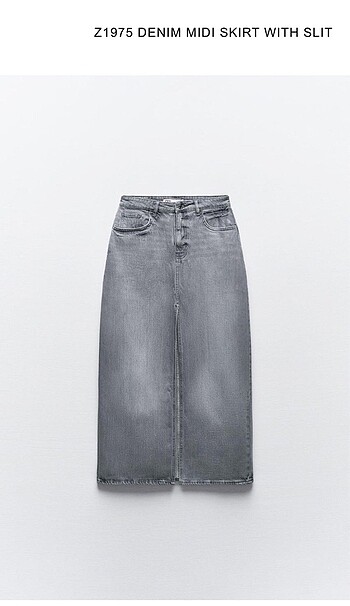 Zara Zara yırtmaçlı kot etek