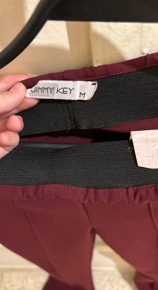 Bordo  ispanyol paça Kadın Kumaş Pantolon - Görsel 2