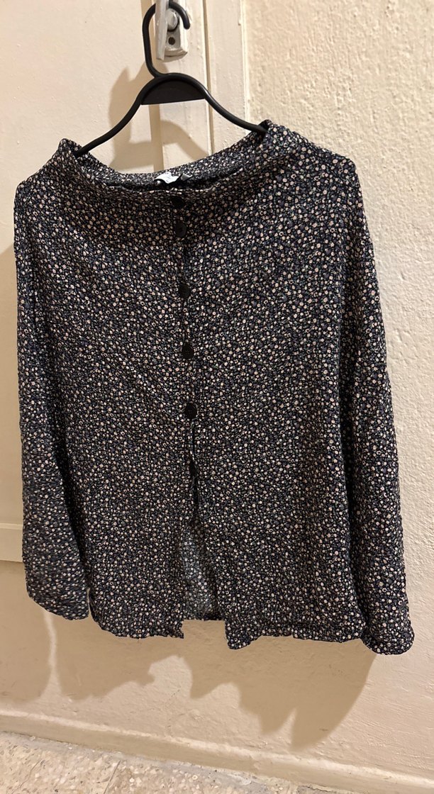 Düğmeli çiçekli Midi Etek - Görsel 3