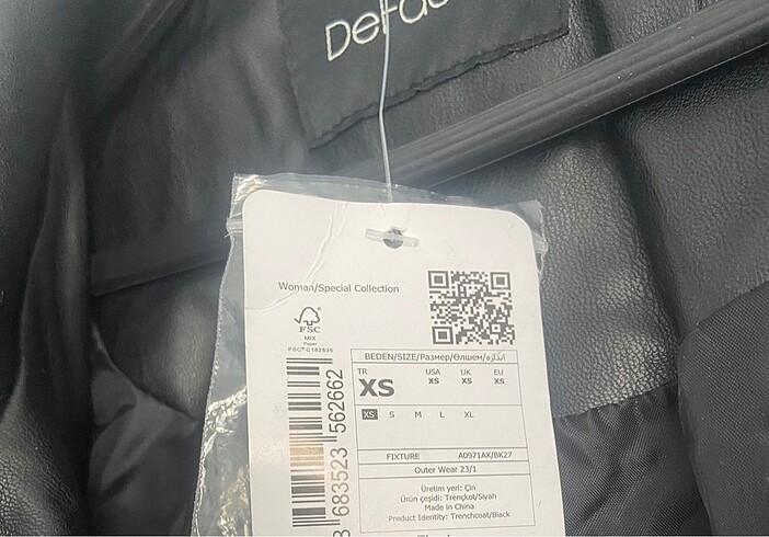 xs Beden siyah Renk Deri trençkot