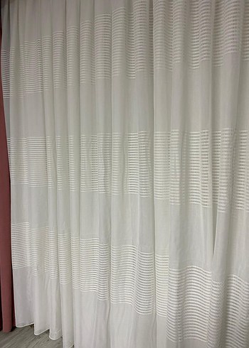 naturel i Çizgili Modern Beyaz Perde