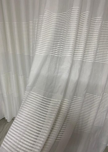 naturel i Çizgili Modern Beyaz Perde - Görsel 9