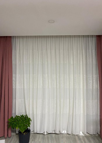 naturel i Çizgili Modern Beyaz Perde - Görsel 10