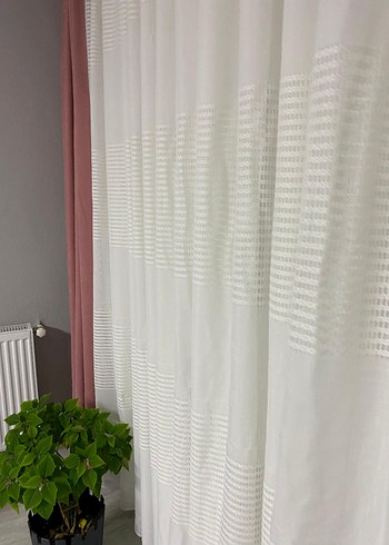 naturel i Çizgili Modern Beyaz Perde - Görsel 13