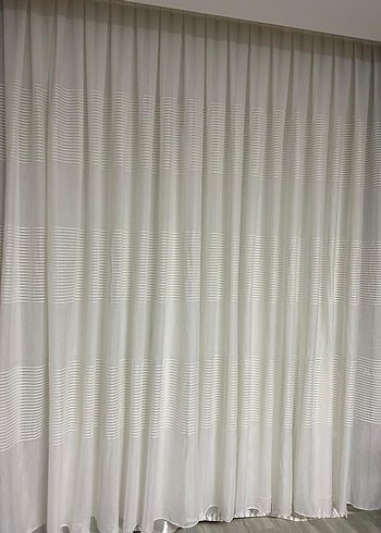 naturel i Çizgili Modern Beyaz Perde - Görsel 8
