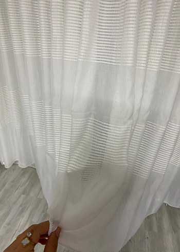 naturel i Çizgili Modern Beyaz Perde - Görsel 19