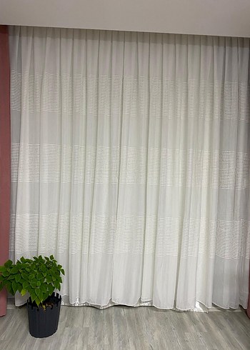 naturel i Çizgili Modern Beyaz Perde - Görsel 15