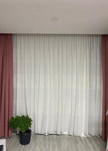 naturel i Çizgili Modern Beyaz Perde - Görsel 11