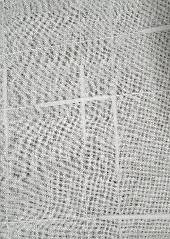 çizgili kareli çok güzel keten tül perde - Görsel 2