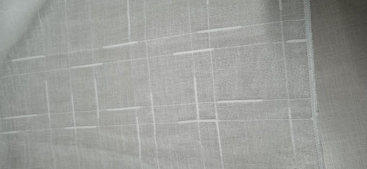 çizgili kareli çok güzel keten tül perde - Görsel 3