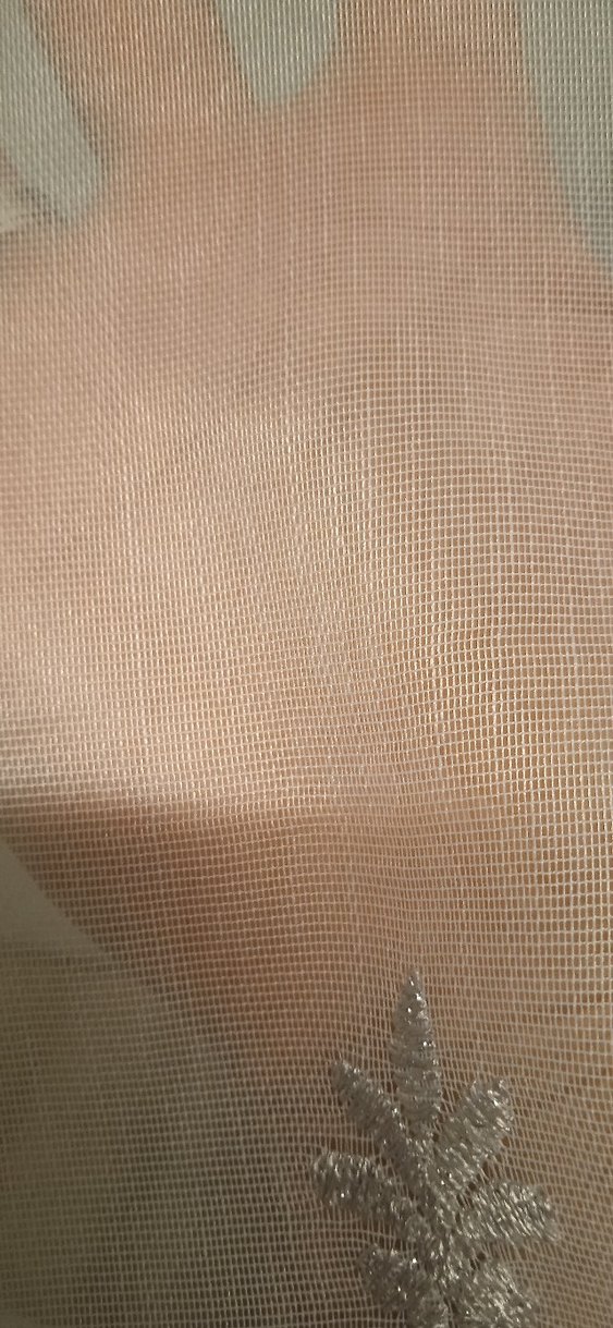 Nakışlı Beyaz Gri Tül Perde - Görsel 5