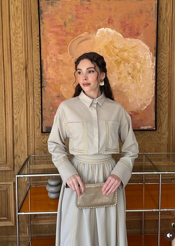 Bej Renkli etekli ikili takım - Görsel 6