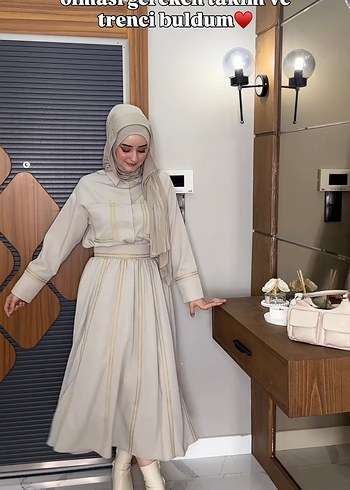 Bej Renkli etekli ikili takım - Görsel 4