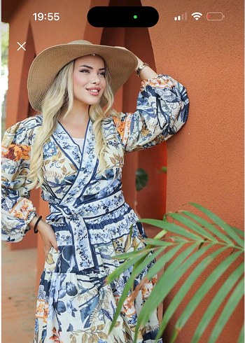 Çiçek Desenli ikili bohem takım - Görsel 3