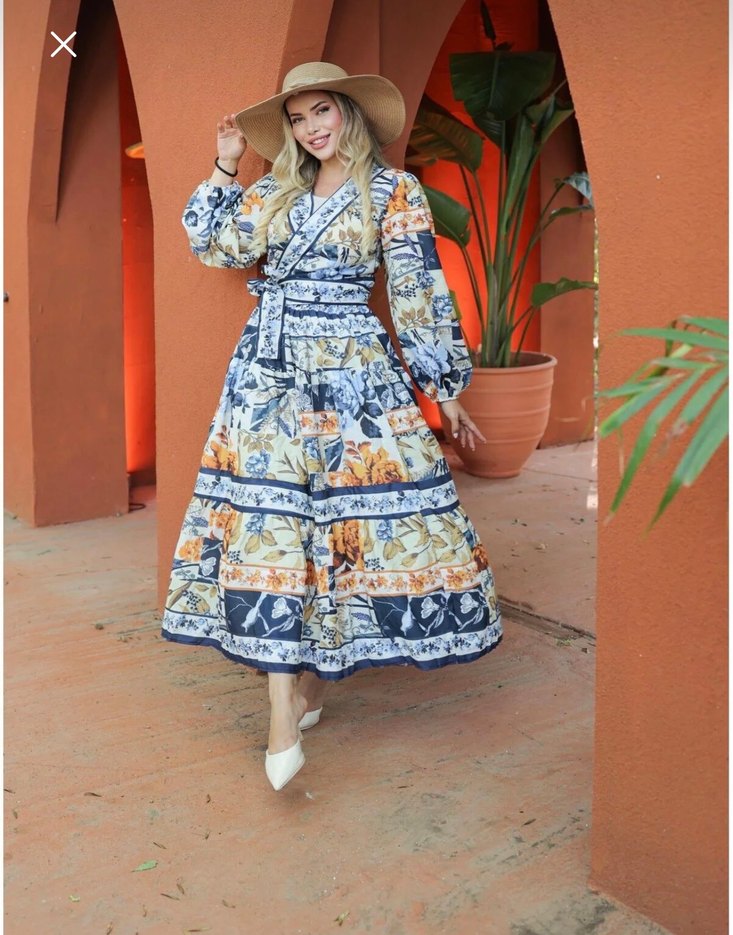 Çiçek Desenli ikili bohem takım - Görsel 2