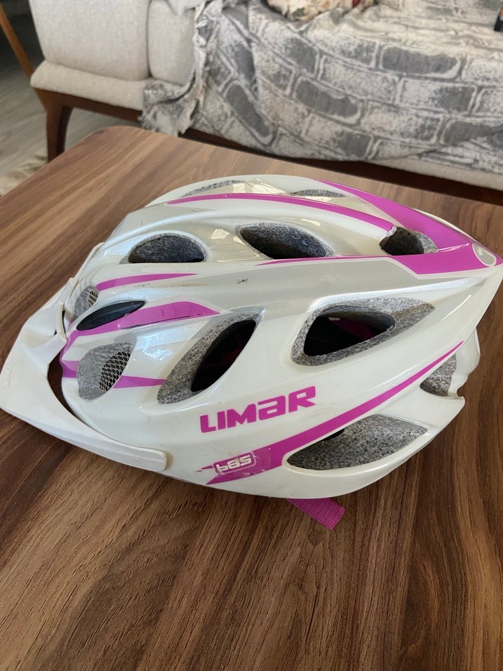 Pembe Biker Stil Bisiklet Kaskı - Görsel 3