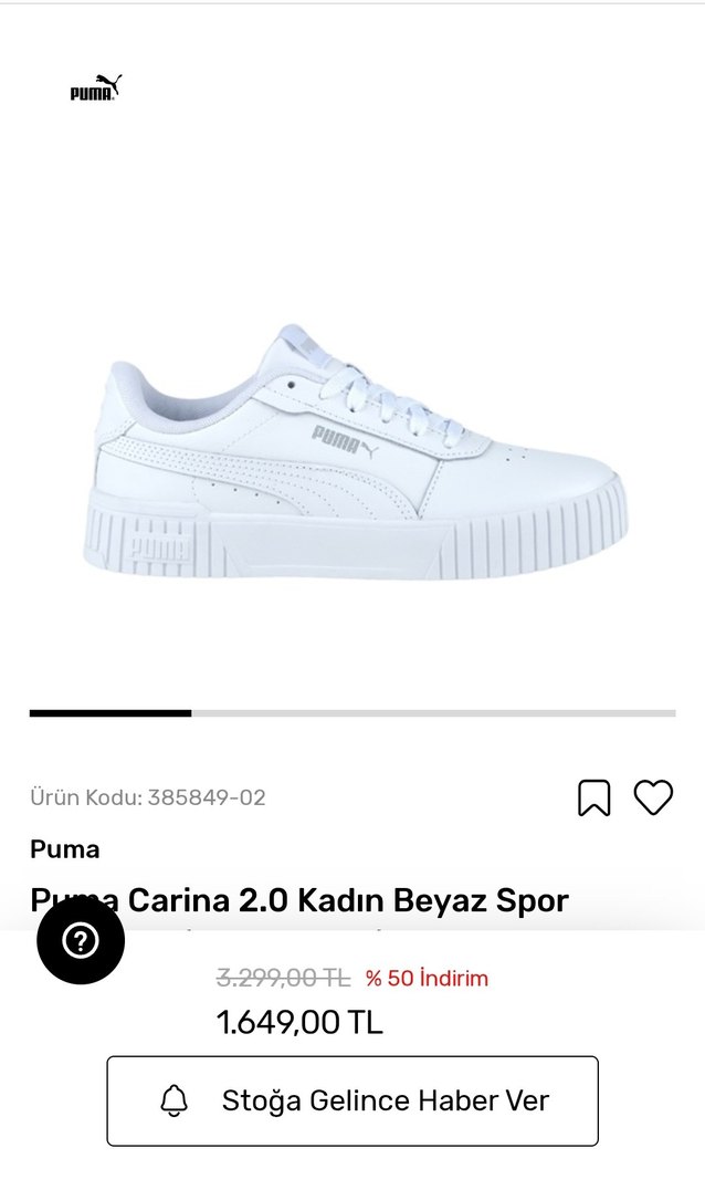 Puma Carina 2.0 Kadın Beyaz Spor Ayakkabı - Görsel 2