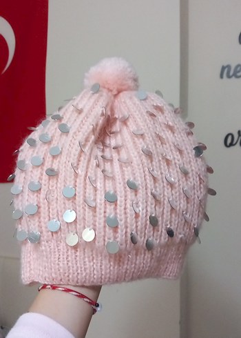 Pembe Ponponlu Çivili Kadın Bere - Görsel 3