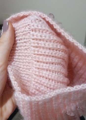 Pembe Ponponlu Çivili Kadın Bere - Görsel 2