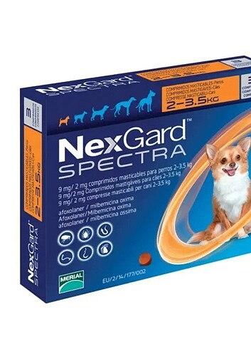 Nexgard spectra köpek 2/3.5 kg iç dış damla