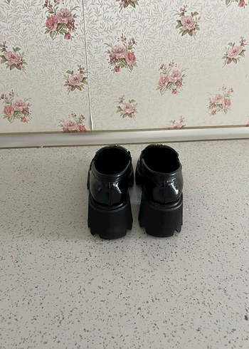 36 Beden siyah Renk Parlak Siyah Platform Topuklu Loafer