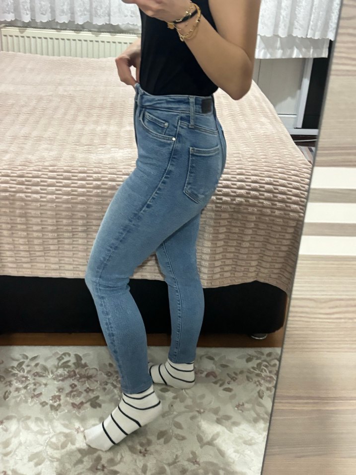 Kadın Mavi  Denim Pantolon - Görsel 2