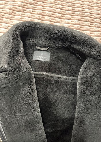 Siyah Kürklü Deri Biker Ceket - Görsel 3