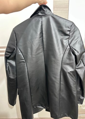 Siyah Deri Kadın Ceket - Görsel 3