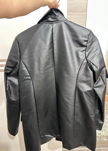 Siyah Deri Kadın Ceket - Görsel 4