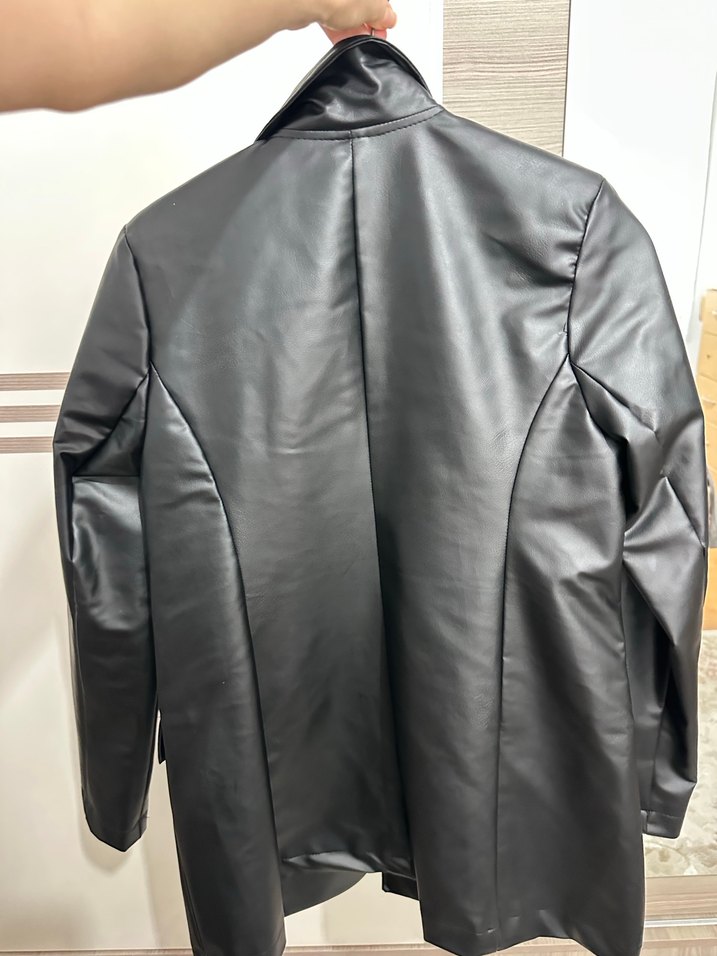 Siyah Deri Kadın Ceket - Görsel 3