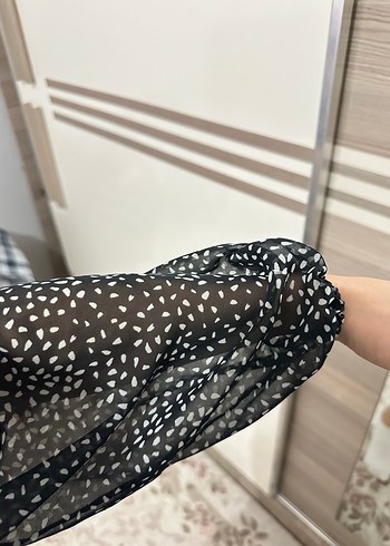 Uzun Kollu  Mini Siyah Elbise - Görsel 3