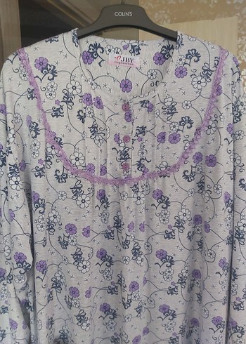 Uzun Kollu Desenli Kadın Gecelik - Görsel 3