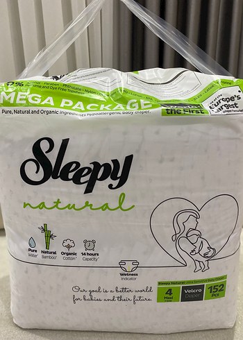 4 Beden: 7-18 kg Beden Sleepy Natural Bebek Bezi Mega Paket 152 Adet