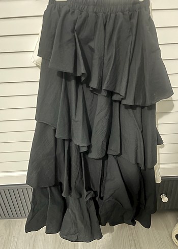 Beyaz Mini Fırfırlı Etek - Görsel 4