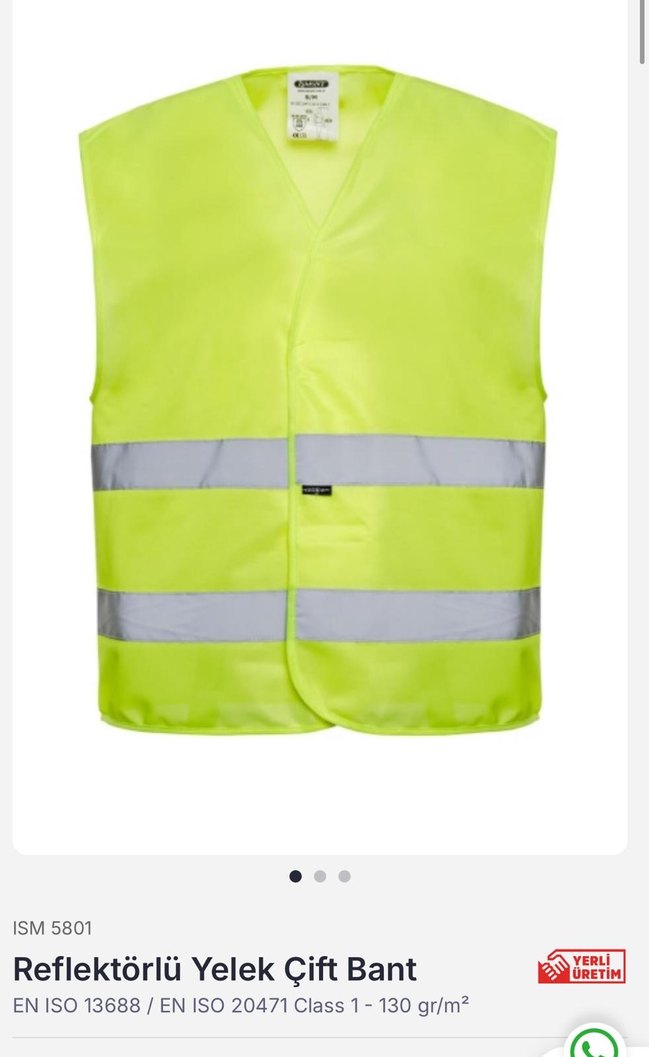ISM 5801 Reflektörlü Çift Bantlı Yelek - Görsel 3