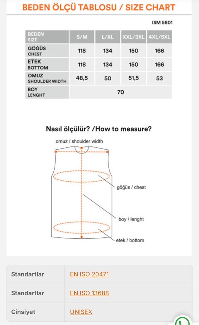 ISM 5801 Reflektörlü Çift Bantlı Yelek - Görsel 4