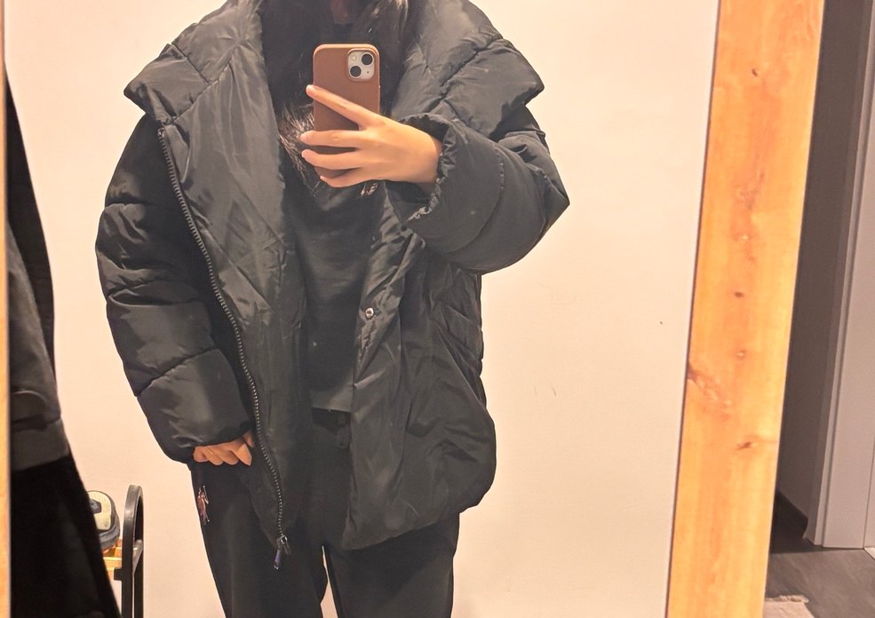 Siyah Midi stradivarius kadın mont - Görsel 2