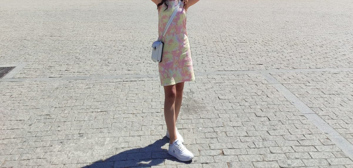 Kız Çocuk Pembe Batik Desenli Kolsuz Elbise - Görsel 2