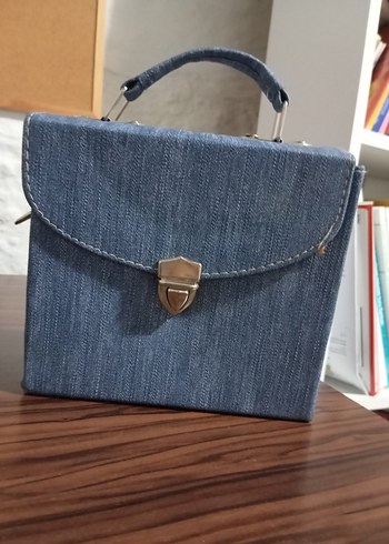 Mavi Kot Kumaşlı Tokalı Kadın Çanta - Görsel 2