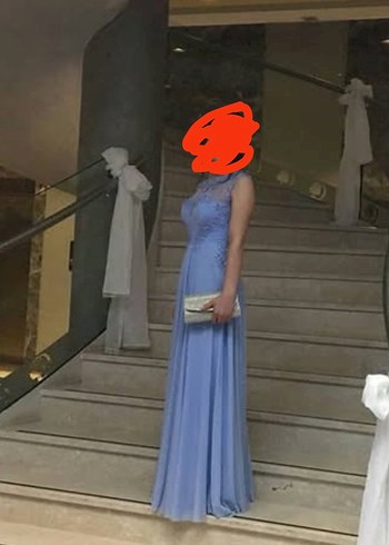 Uzun bebe mavisi abiye elbise 50- 52 kiloda giydim kalıbı dar - Görsel 2