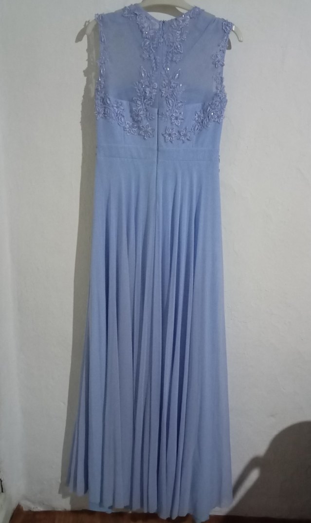 Uzun bebe mavisi abiye elbise 50- 52 kiloda giydim kalıbı dar - Görsel 5