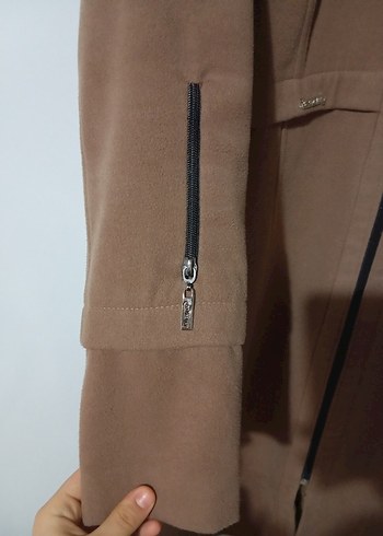 Kahve köpüğü Uzun Kadın Kaban - Görsel 5