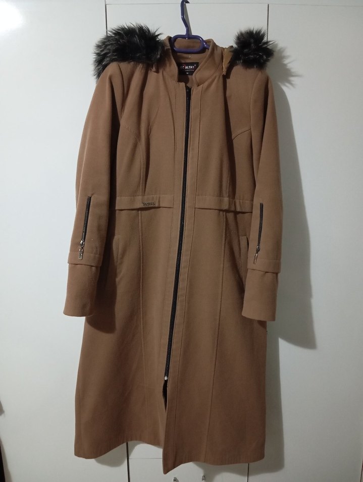 Kahve köpüğü Uzun Kadın Kaban - Görsel 3