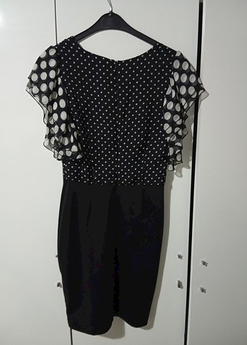 Dantelli Siyah Midi Ofis Elbisesi - Görsel 5