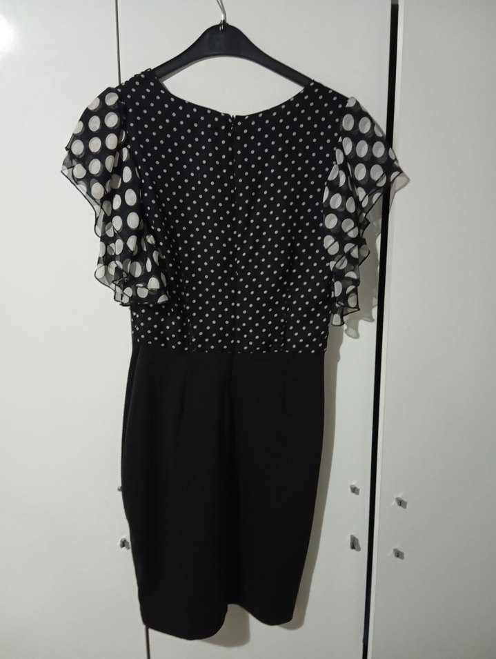 Dantelli Siyah Midi Ofis Elbisesi - Görsel 5